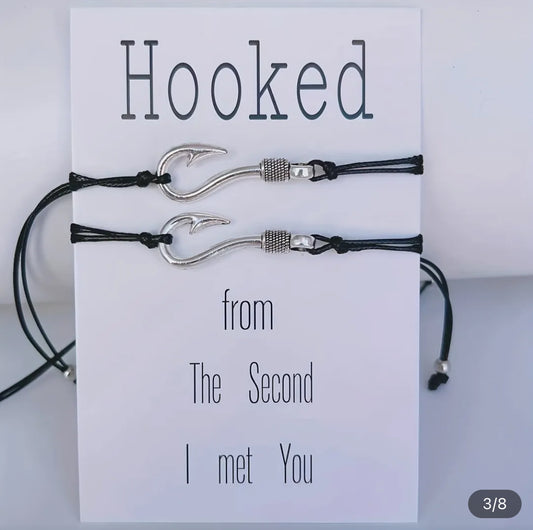 Hooked couple bracelets